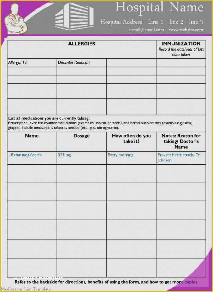 Medication List Template Free Download Of Inspirational Medication List Template Free Download