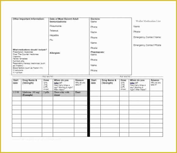 Medication List Template Free Download Of Inspirational Medication List Template Free Download