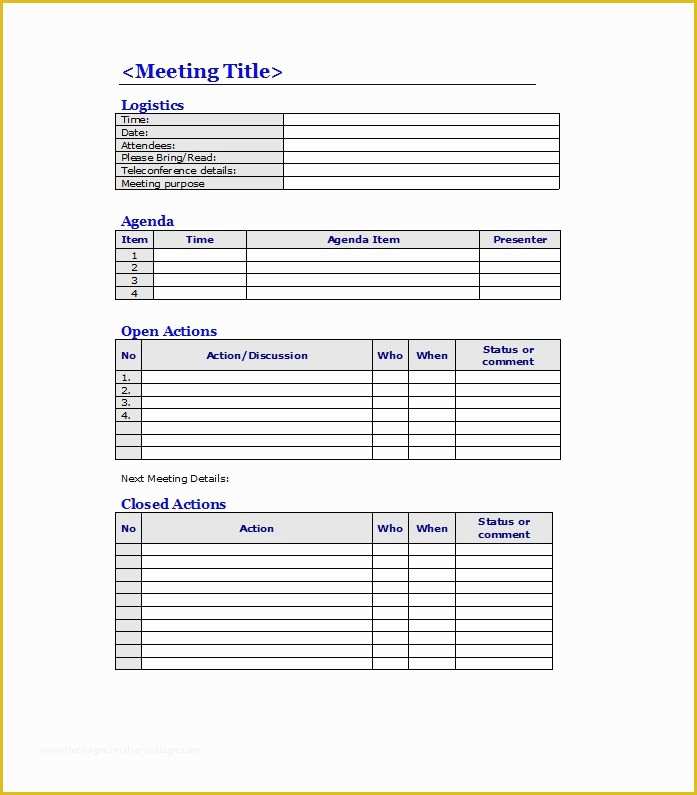 Meeting Agenda Template Free Of 46 Effective Meeting Agenda Templates Template Lab