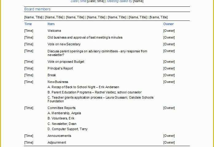 Meeting Agenda Template Free Of 46 Effective Meeting Agenda Templates Template Lab