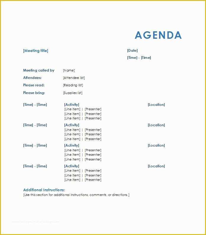 Meeting Agenda Template Free Of 51 Effective Meeting Agenda Templates Free Template