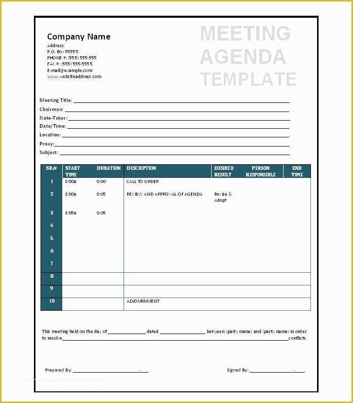 Meeting Agenda Template Free Of 51 Effective Meeting Agenda Templates Free Template