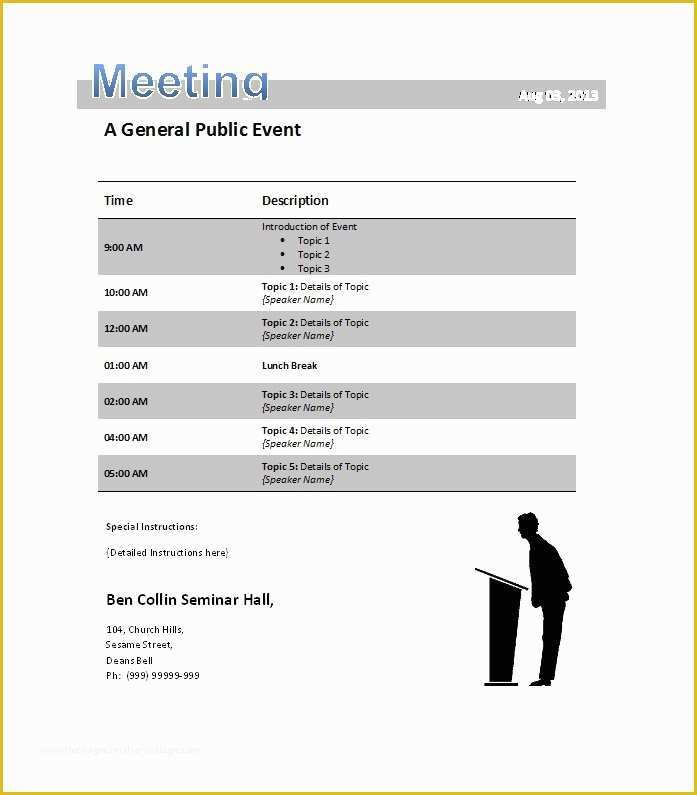 Meeting Agenda Template Free Of 51 Effective Meeting Agenda Templates Free Template