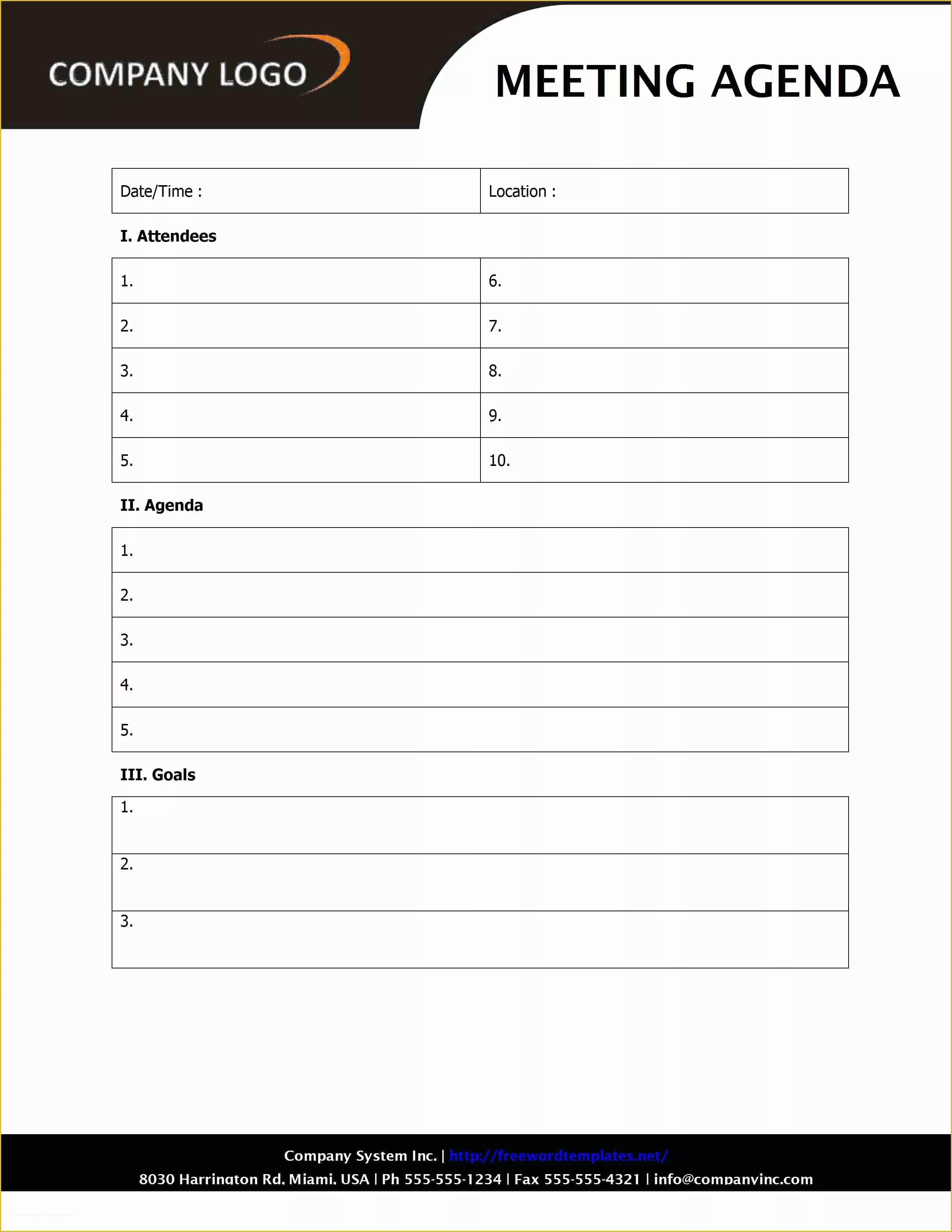 Meeting Agenda Template Free Of Meeting Agenda Template