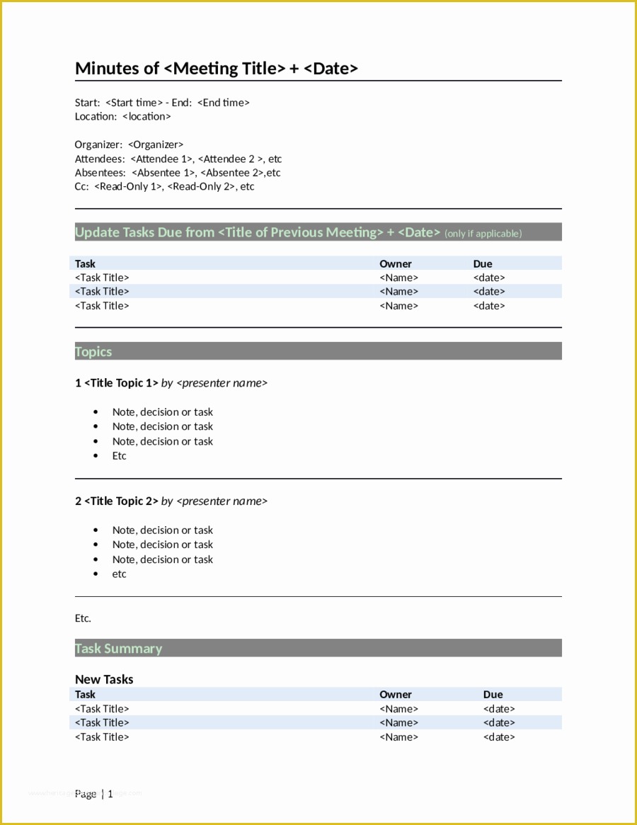 Meeting Minutes Template Free Of 2018 Meeting Minutes Template Fillable Printable Pdf