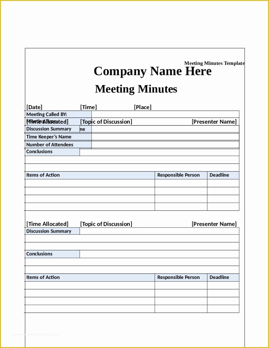 Meeting Minutes Template Free Of 2018 Meeting Minutes Template Fillable Printable Pdf