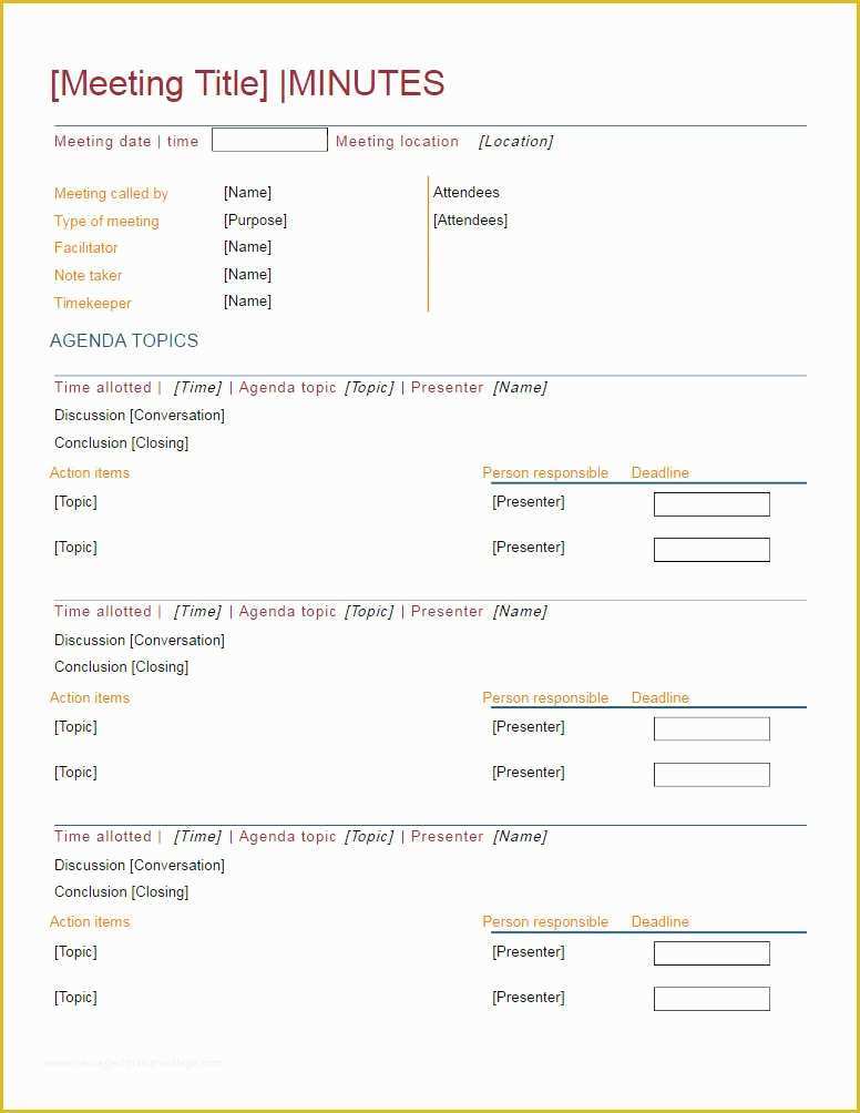 Meeting Minutes Template Free Of 36 Meeting Minutes Template Free Word Pdf Doc Excel