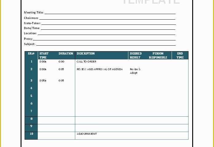 Meeting Minutes Template Free Of 46 Effective Meeting Agenda Templates Template Lab