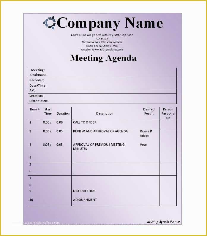 Meeting Minutes Template Free Of 51 Effective Meeting Agenda Templates Free Template