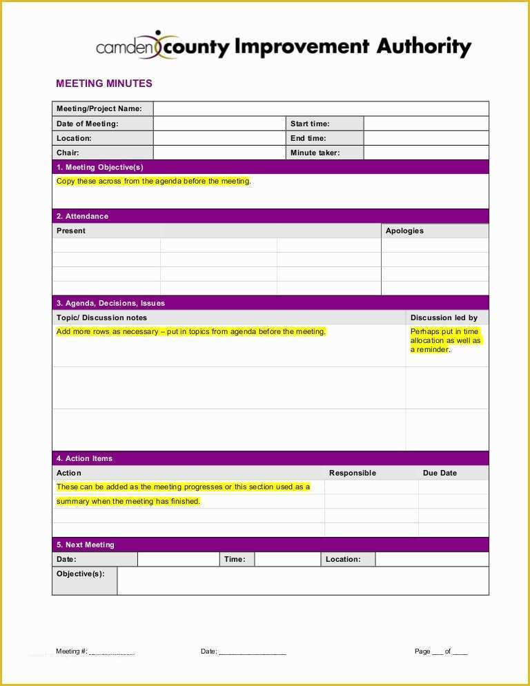 Meeting Minutes Template Free Of Meeting Minutes Template 2