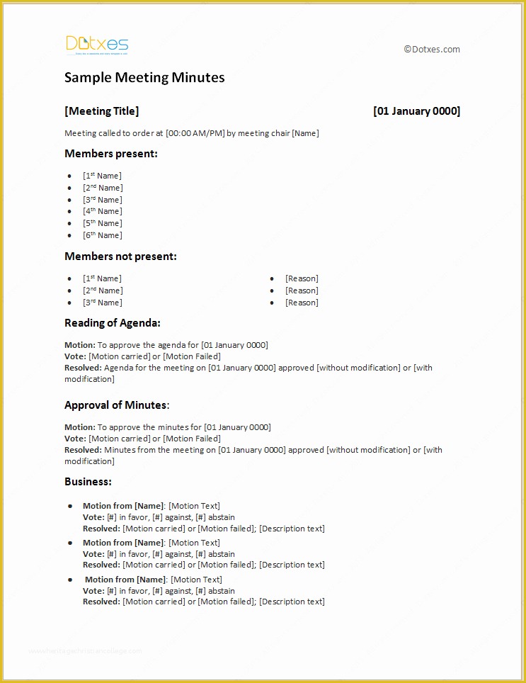 Meeting Minutes Template Free Of Sample Meeting Minutes Light format Dotxes