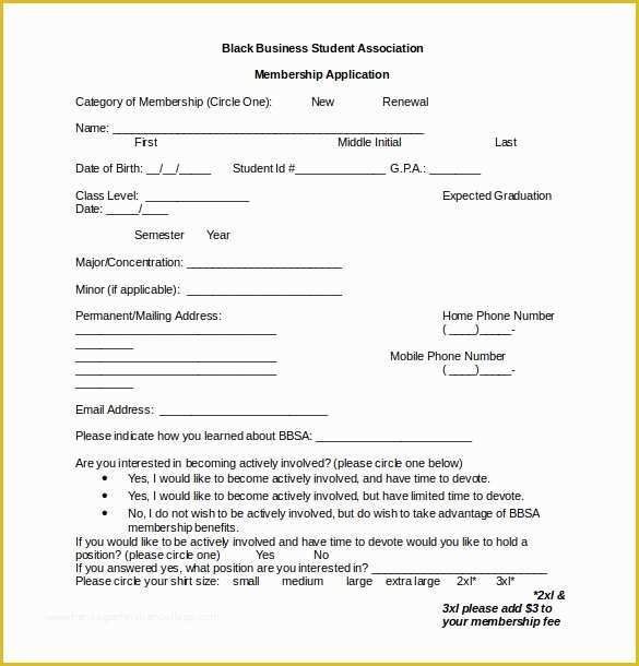 Membership Registration form Templates Free Of 15 Membership Application Templates – Free Sample