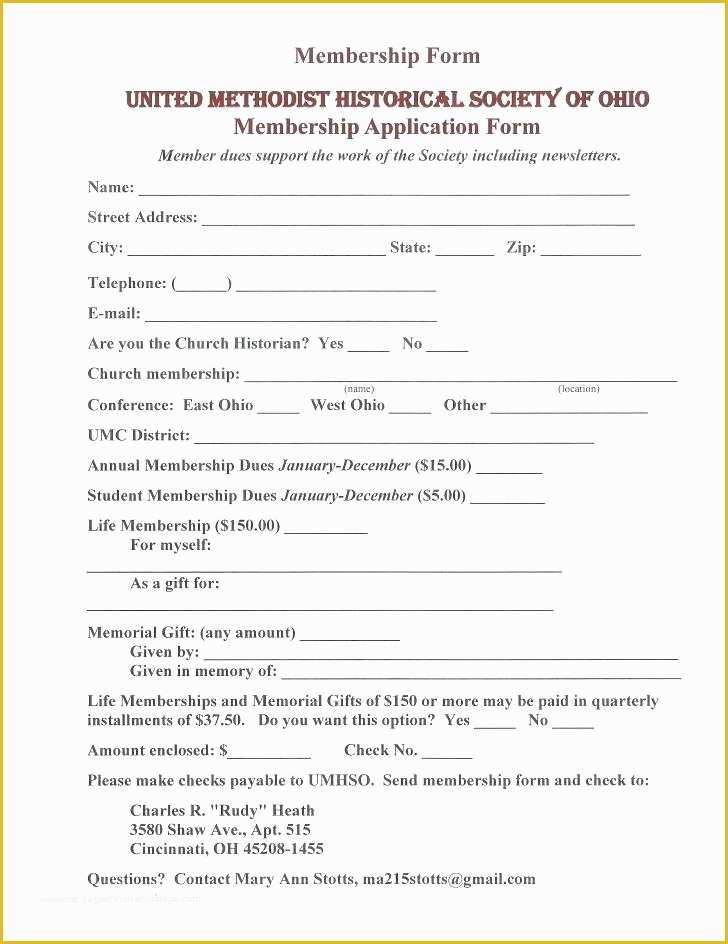 Membership Registration form Templates Free Of Membership form Template Church Sample Patient