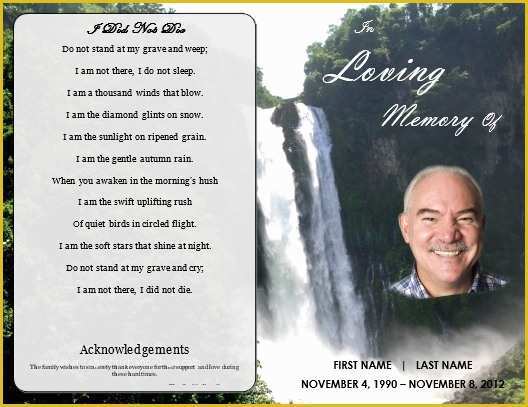 Memorial Cards for Funeral Template Free Of 1000 Images About Printable Funeral Program Templates On