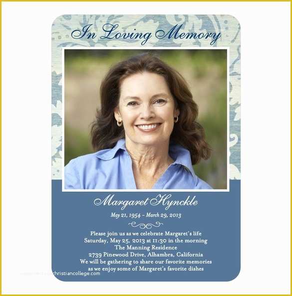 Memorial Cards for Funeral Template Free Of 16 Obituary Card Templates Free Printable Word Excel