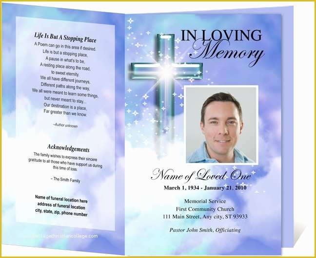 Memorial Cards for Funeral Template Free Of Free Funeral Program Template