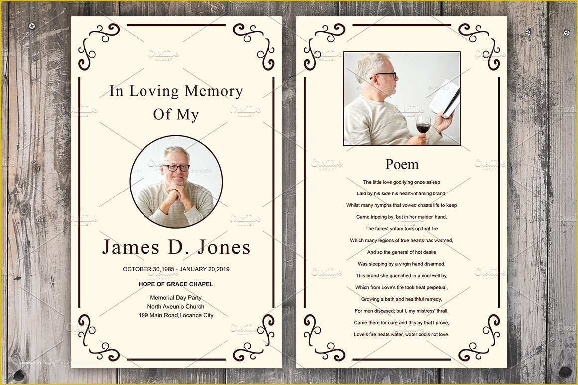 Memorial Cards for Funeral Template Free Of Funeral Prayer Card Template Card Templates Creative