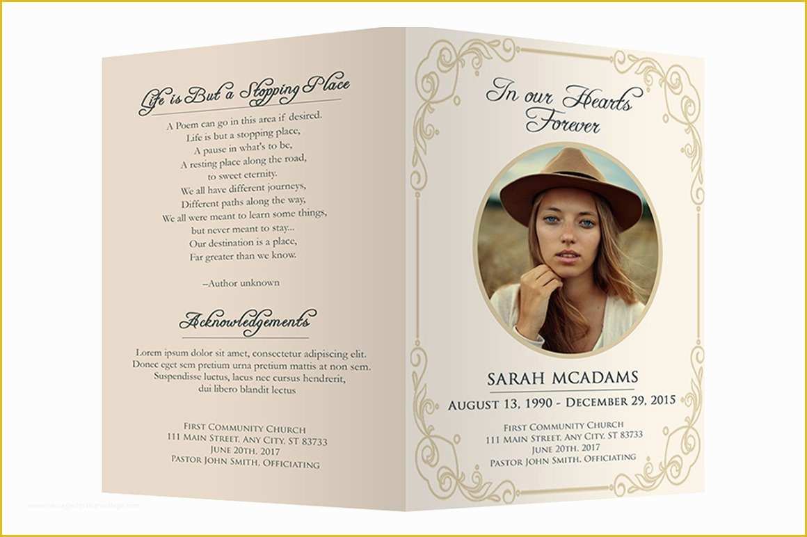 Memorial Cards for Funeral Template Free Of Funeral Program Template Brochure Templates Creative