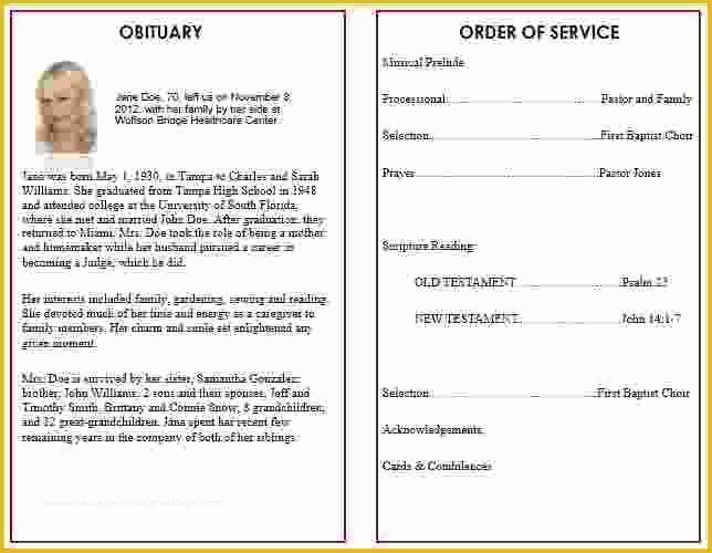 Memorial Service Template Free Of 9 Memorial Service Program Template