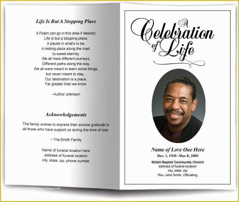 Memorial Service Template Free Of Funeral Program Obituary Templates