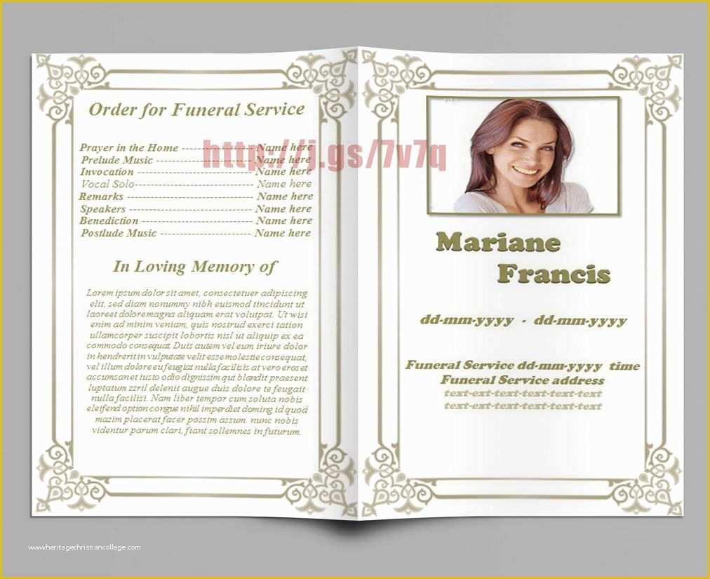 Memorial Service Template Free Of Obituary Memorial and Funeral Program Template