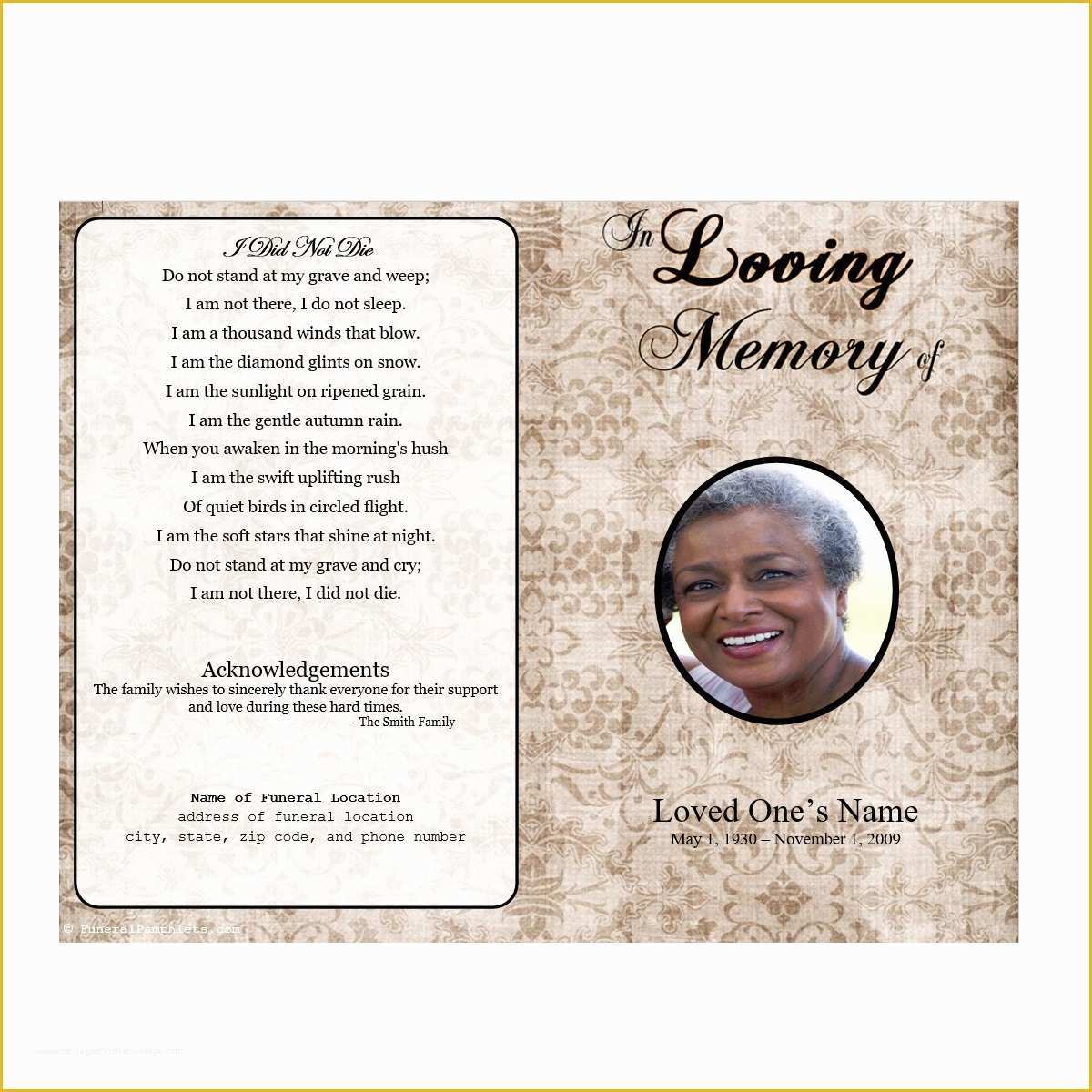 Memorial Service Template Free Of Obituary Program Template Letter Examples Funeral Samples