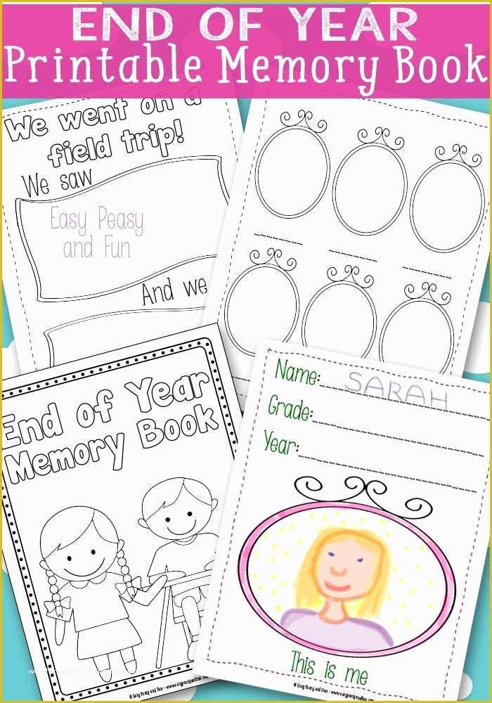 Memory Book Templates Free Of End Of Year Memory Book Free Printable