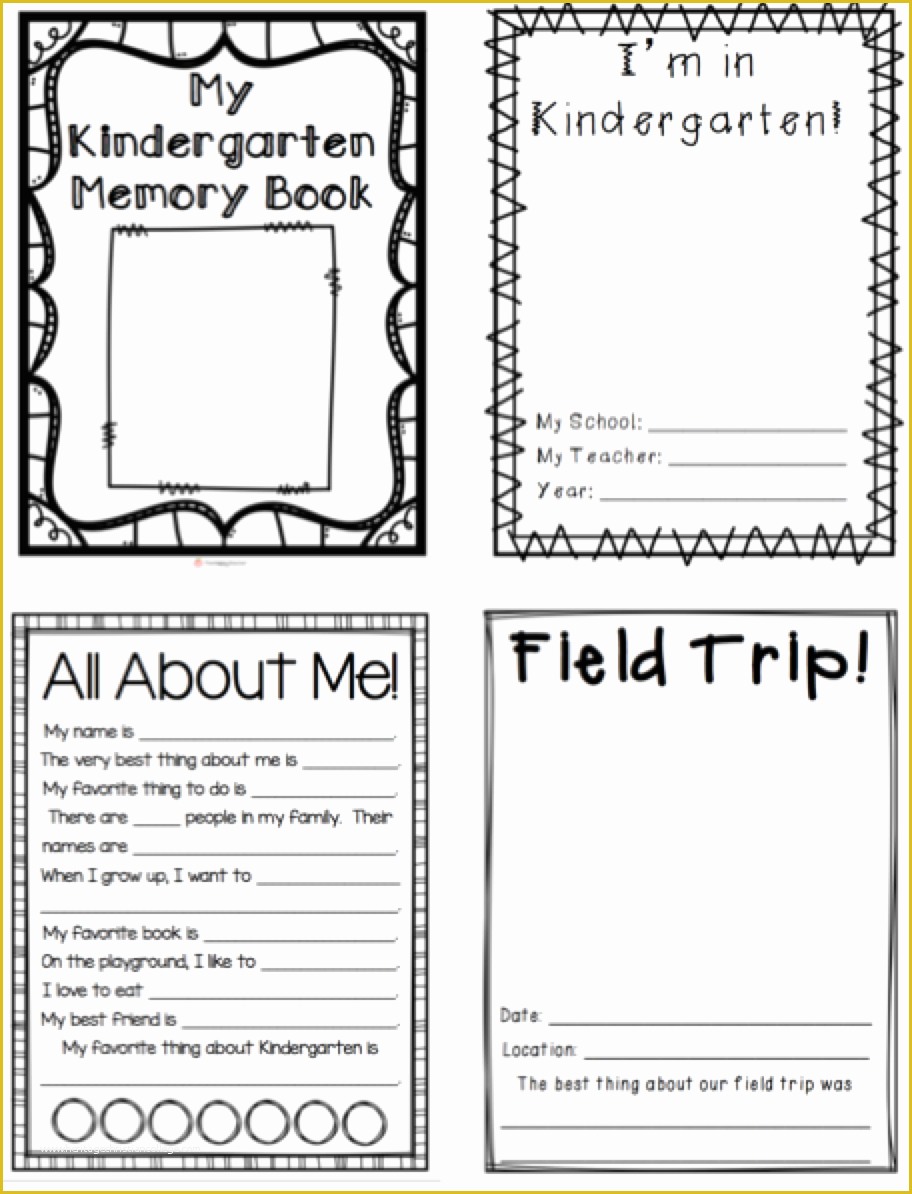 Memory Book Templates Free Of Kindergarten Memory Book Education Ideas