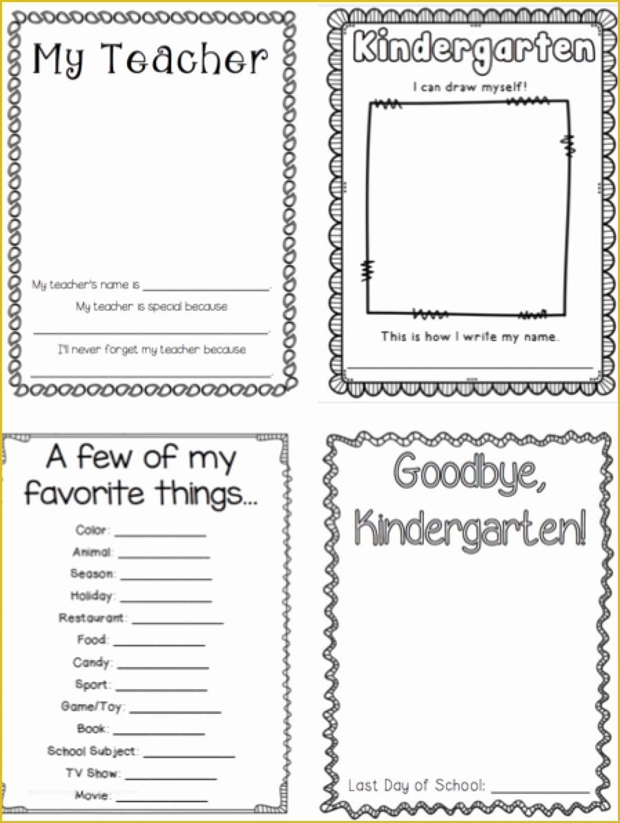 Memory Book Templates Free Of Kindergarten Memory Book