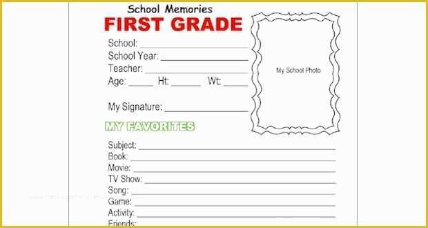 Memory Book Templates Free Of Printable School Memory Book for Kids