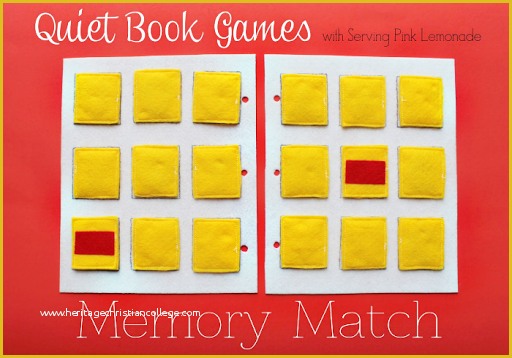 Memory Book Templates Free Of Simple Quiet Book Series – Memory Match Game U Create