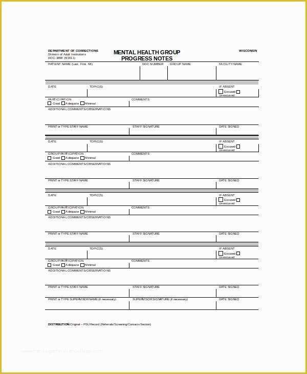 Mental Health Progress Note Template Free Of 10 Progress Note Templates Pdf Doc