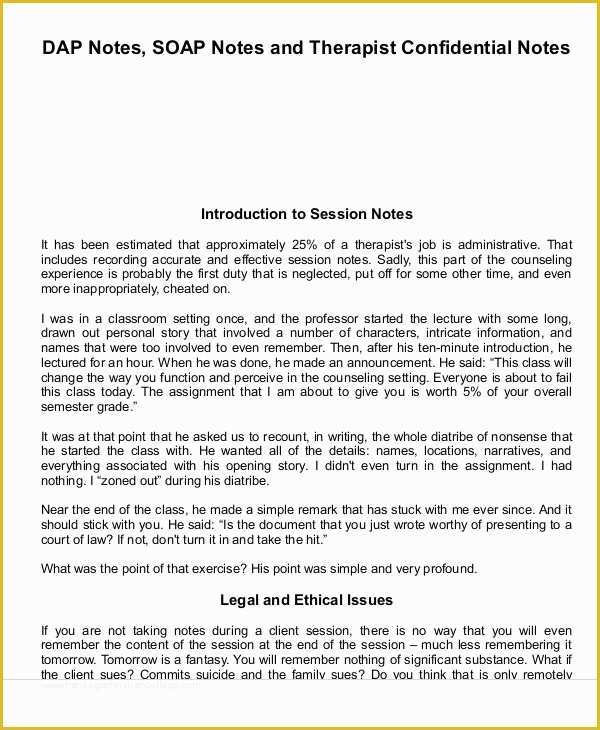 Mental Health Progress Note Template Free Of Dap Note Template Mental Health Free Word format D