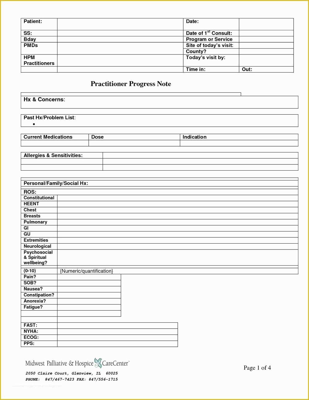 Psychiatric Progress Note Template