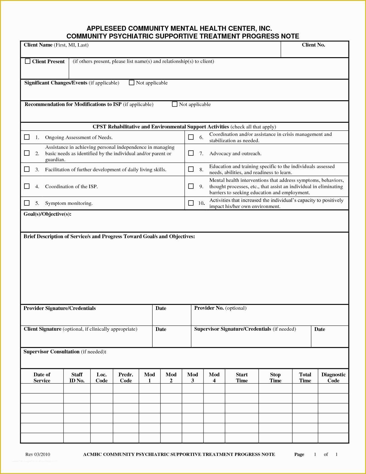 Mental Health Progress Note Template Free Of Mental Health Progress Note Template