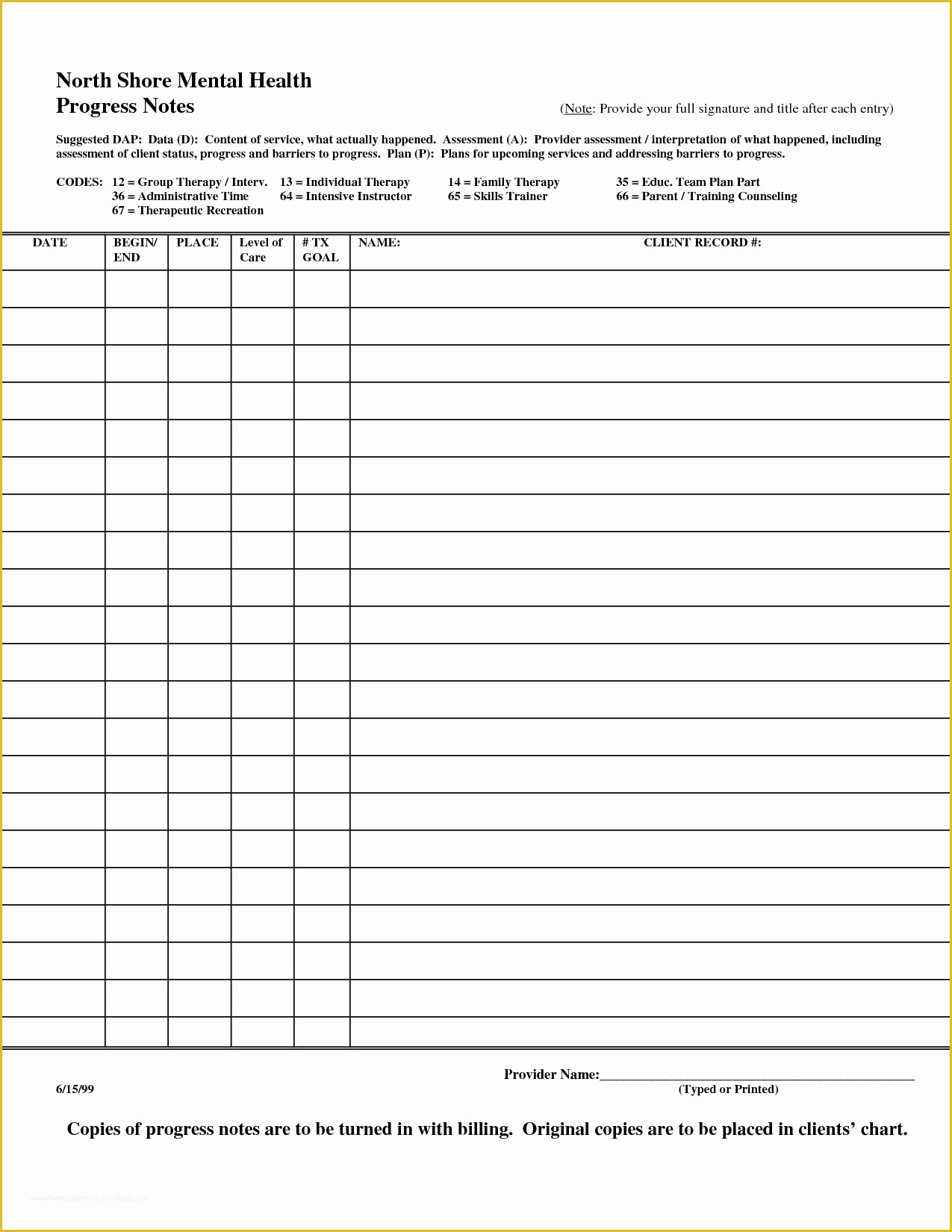 Mental Health Progress Note Template Free Of Progress Note Template