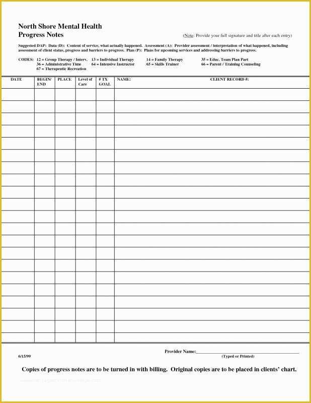 Mental Health Progress Note Template Free Of Progress Note Template