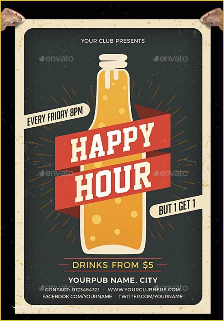 Menu Poster Template Free Of 14 Happy Hour Menu Designs & Templates Psd Ai