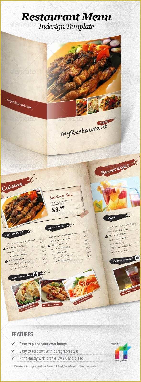 Menu Poster Template Free Of 40 Psd &amp; Indesign Food Menu Templates for Restaurants