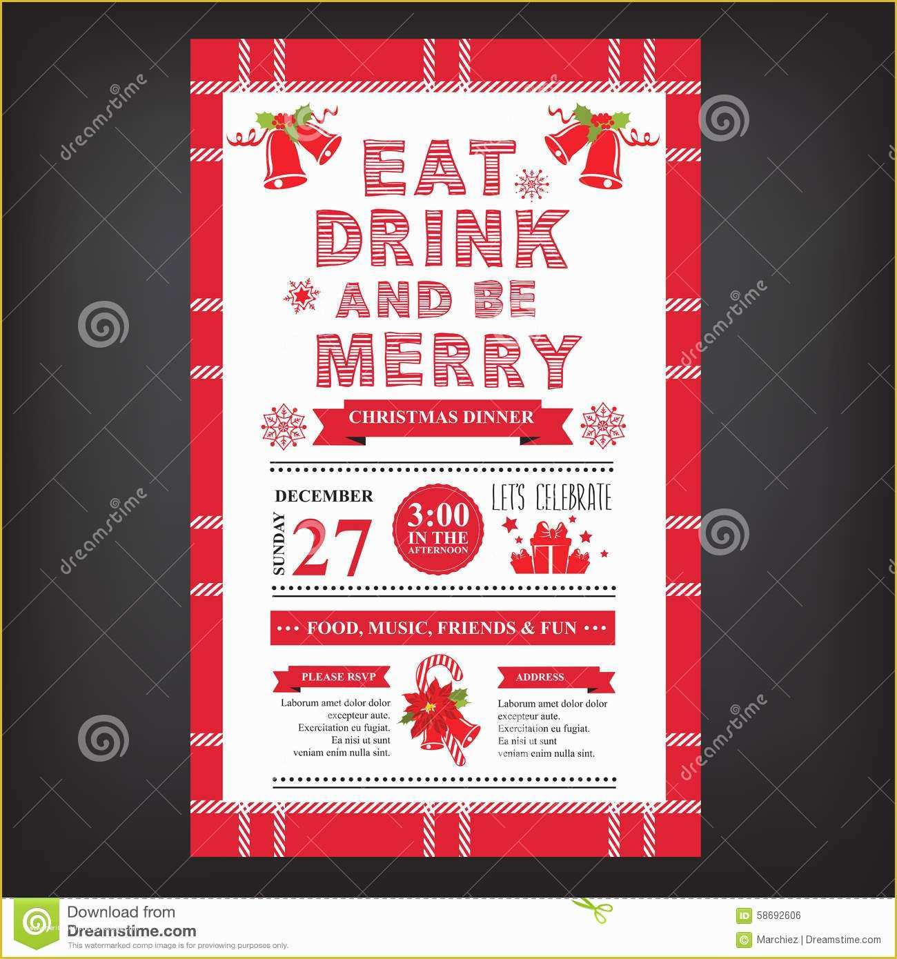 Menu Poster Template Free Of Christmas Restaurant and Party Menu Invitation Stock