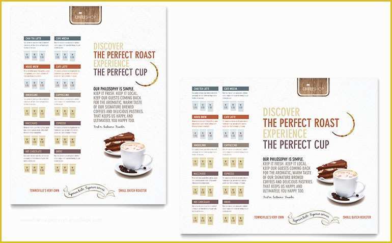 Menu Poster Template Free Of Coffee Shop Poster Template Word & Publisher