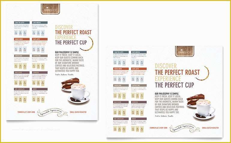 Menu Poster Template Free Of Coffee Shop Poster Template Word & Publisher
