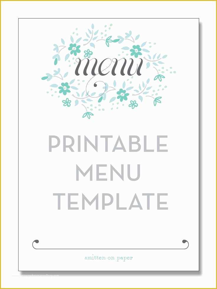 Menu Poster Template Free Of Printable Menu Template From Smitten On Paper