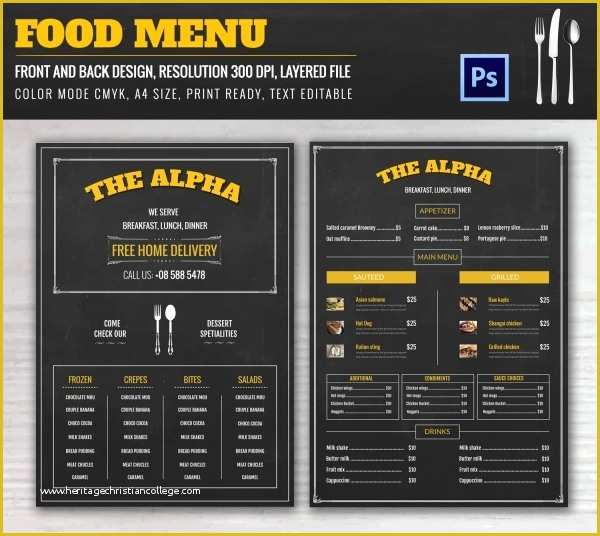 Menu Poster Template Free Of Restaurant Flyer Template – 56 Free Word Pdf Psd Eps