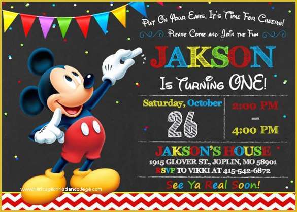 Mickey Mouse Invitation Template Free Download Of 30 Mickey Mouse Invitation Template