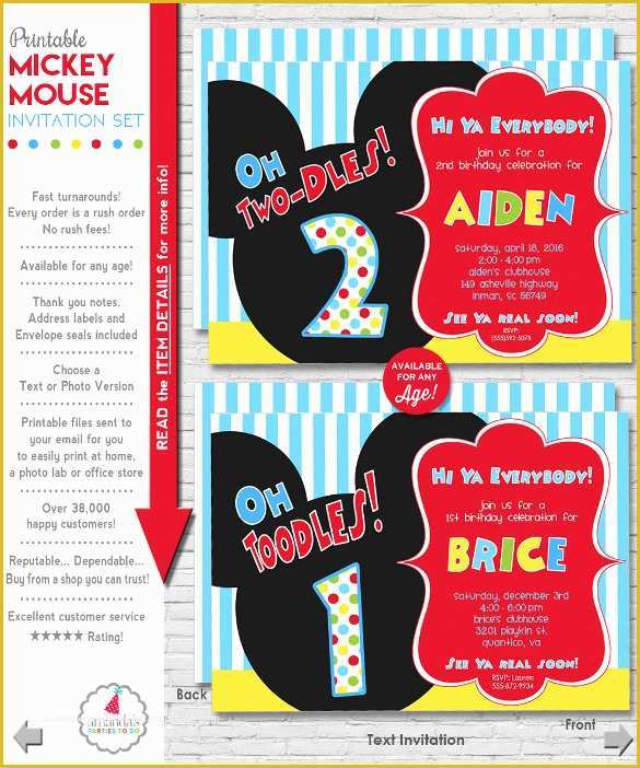 Mickey Mouse Invitation Template Free Download Of 31 Mickey Mouse Invitation Templates Free Sample