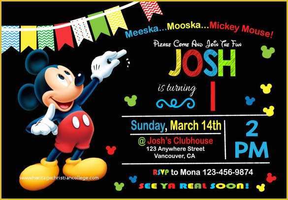 Mickey Mouse Invitation Template Free Download Of 49 Birthday Invitation Templates Psd Ai Word