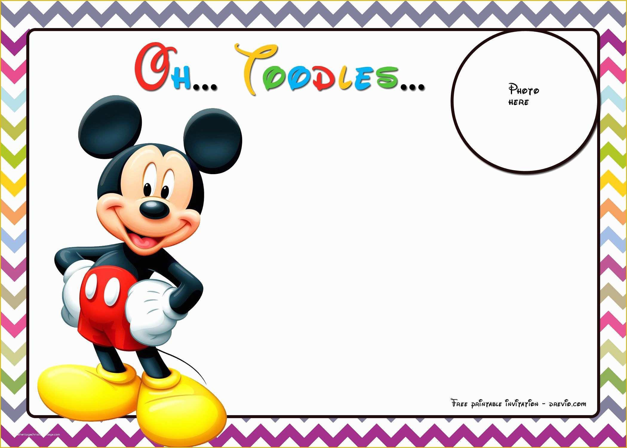 Mickey Mouse Invitation Template Free Download Of Free Mickey Mouse Birthday Invitations Template Chevron
