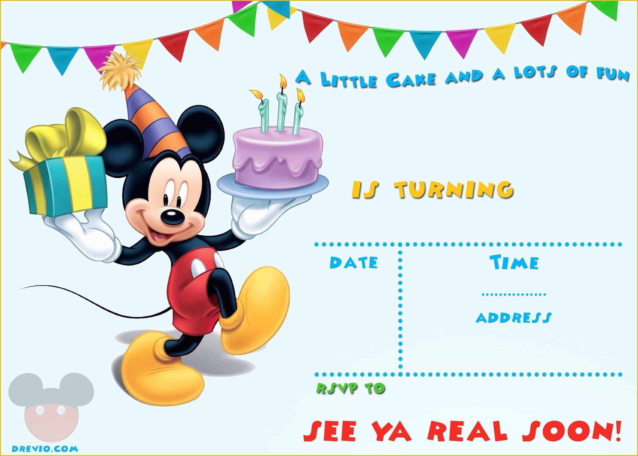 Mickey Mouse Invitation Template Free Download Of Free Printable Mickey Mouse Party Invitation Template