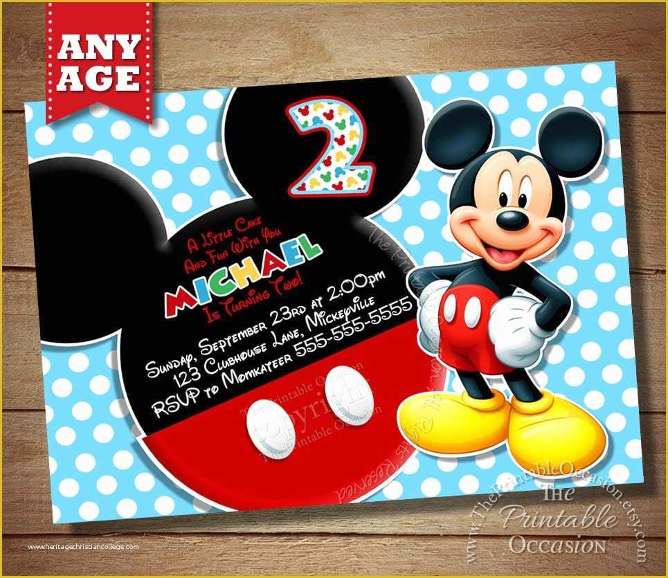 Mickey Mouse Invitation Template Free Download Of Mickey Birthday Invitation Free